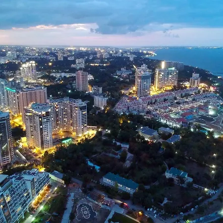 аркадия студия с балконом частичный вид моря первая линия от моря Lejlighed