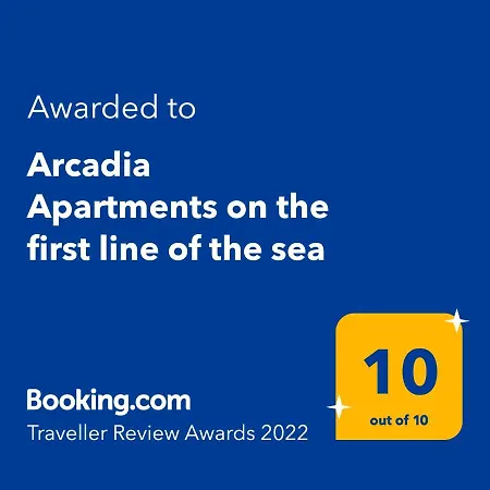 аркадия студия с балконом частичный вид моря первая линия от моря Lejlighed