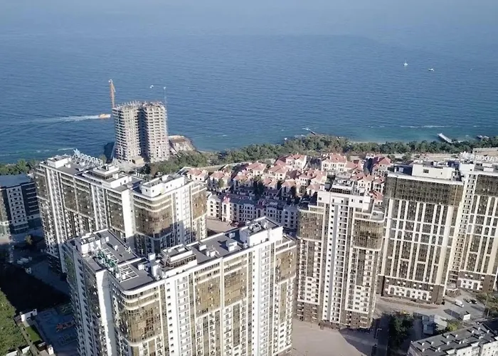 аркадия студия с балконом частичный вид моря первая линия от моря * Odessza